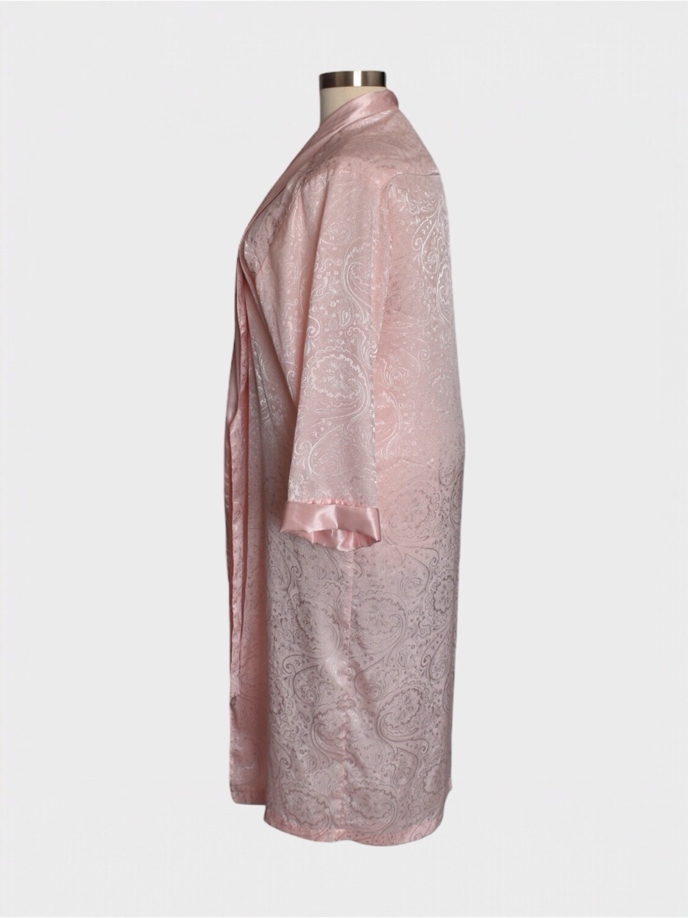 Victorias Secret Vintage Paisley Satin Jacquard Long Robe Gold Label - Picture 4 of 5
